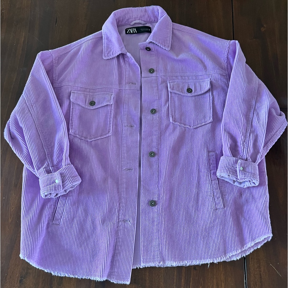 Zara Oversized Corduroy jacket. Electric Purple. Size Small.